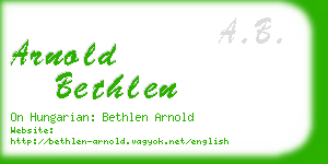 arnold bethlen business card